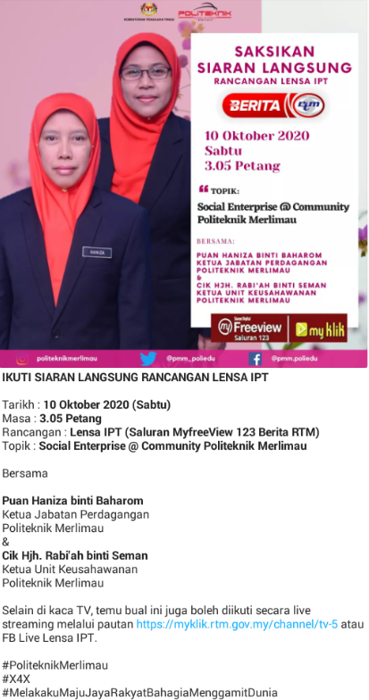 Lensa IPT Social Enterprise Community Politeknik Merlimau